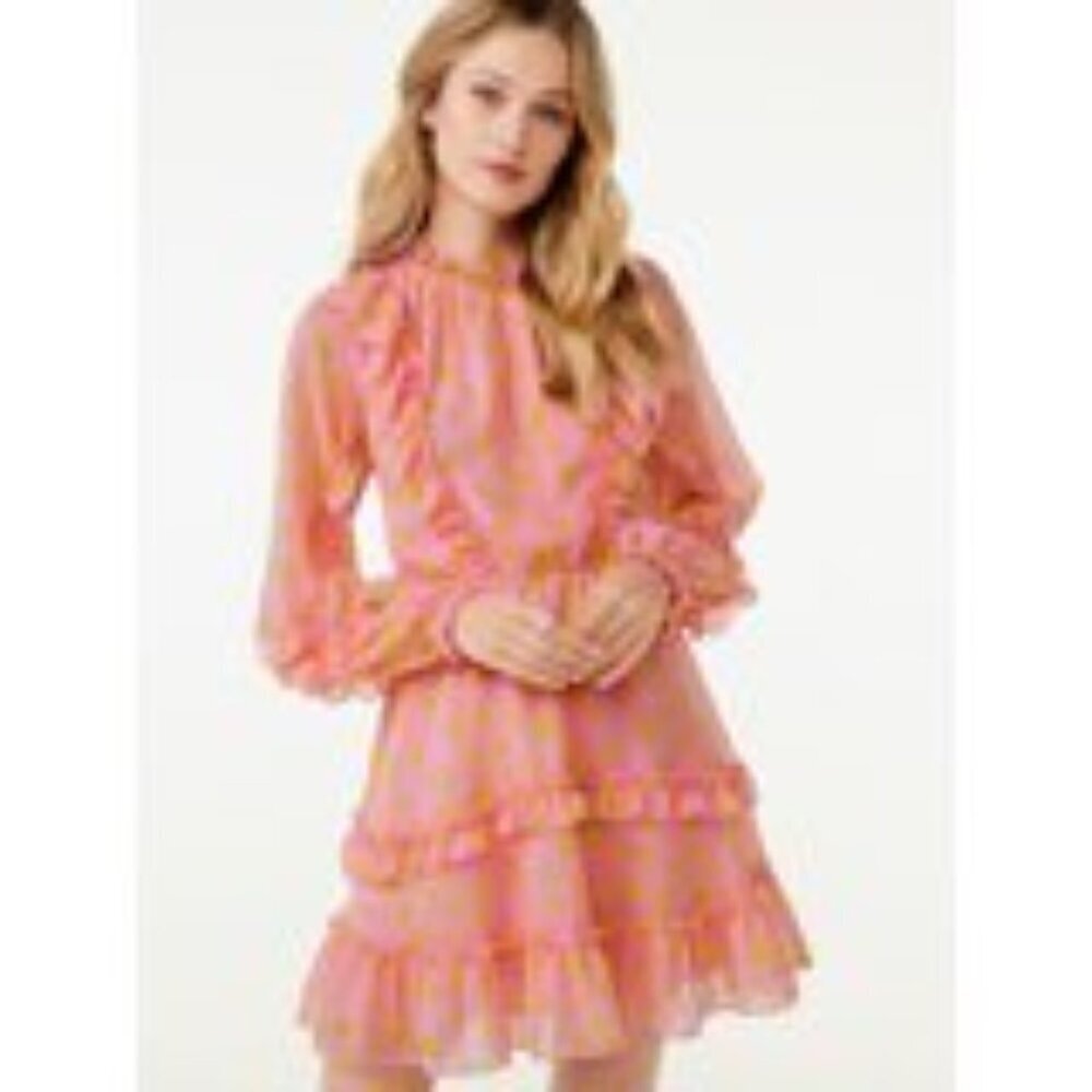 Pink Ruffle Mini Dress - Picture 4 of 12